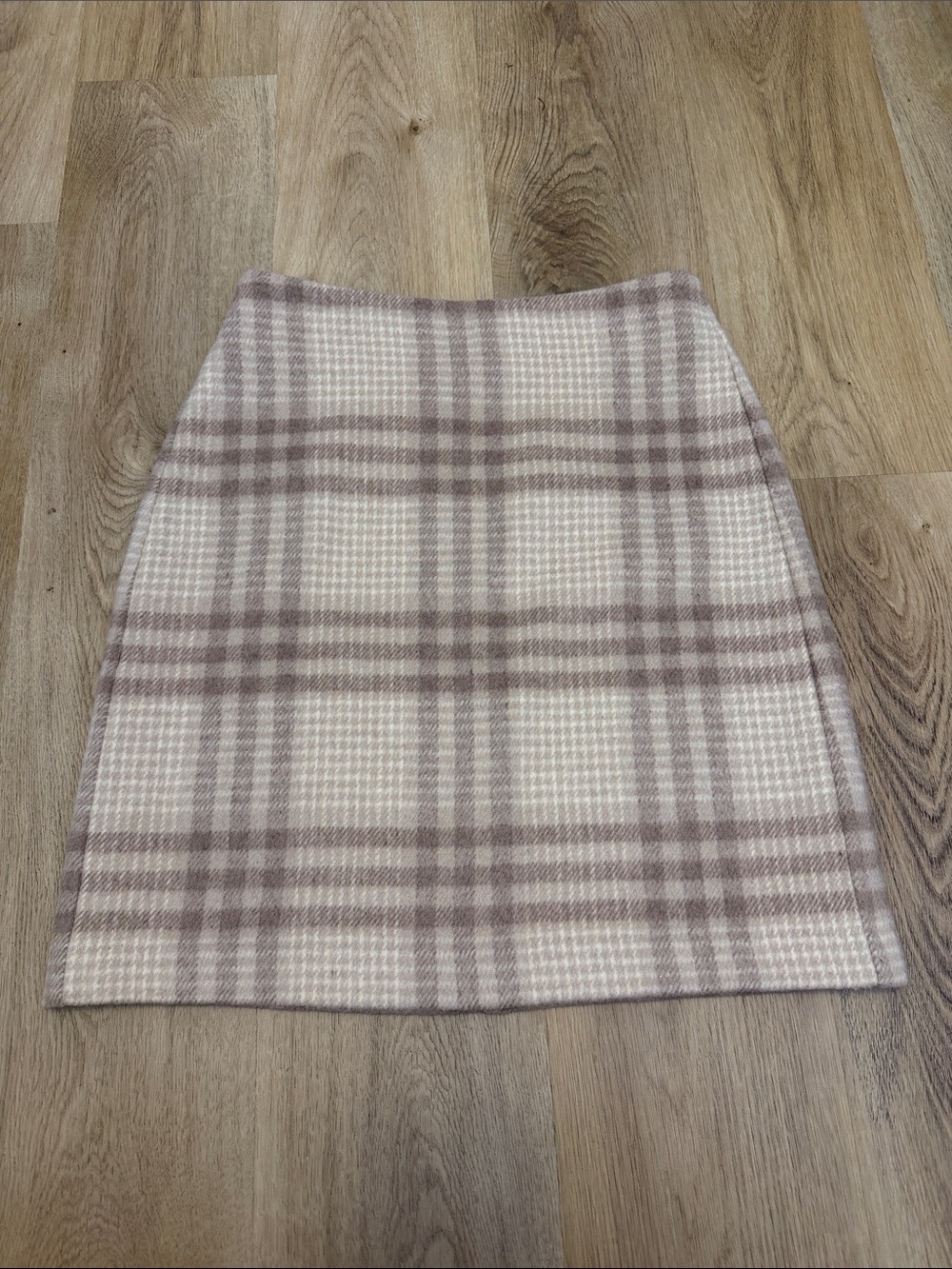 NWT Ann Taylor Factory Classic Plaid A-Line Skirt - Soft Beige & Mauve